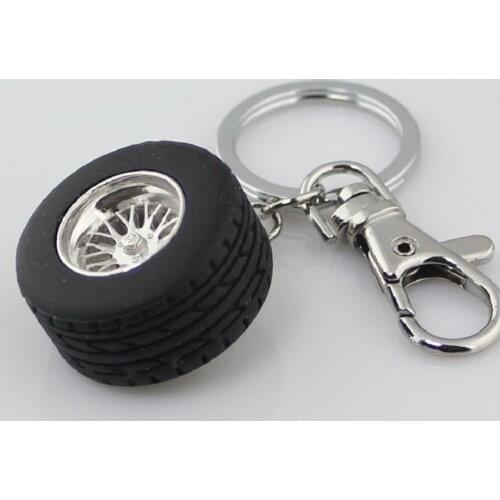Wheel rim rubber tyre keychain hub tire key chain key holder creative portachiavi chaveiro llaveros hombre free shipping