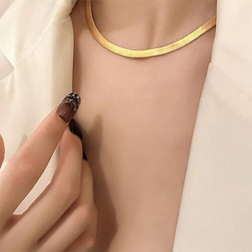 XIYANIKE 316L Stainless Steel Gold Color Snake Bone Necklaces Charms Simple Chain Choker Necklaces 2021 New Pendants For Women