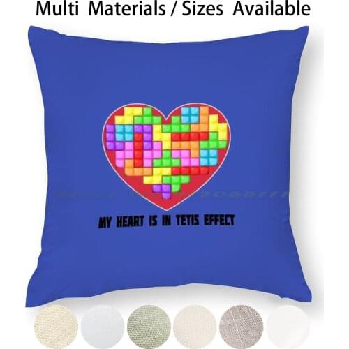 My Heart Is In Tetris Effect Pillow Case Throw Pillow Cover Cotton Linen Flax Tetris Games Red Heart Heart Game Tetris Effect