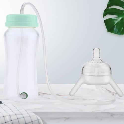 Baby Bottle Safe And Non-toxic Separate Child-mother Baby Bottle With Long Straw Imitation Milk Weaning Bottle Pp Baby Bottle