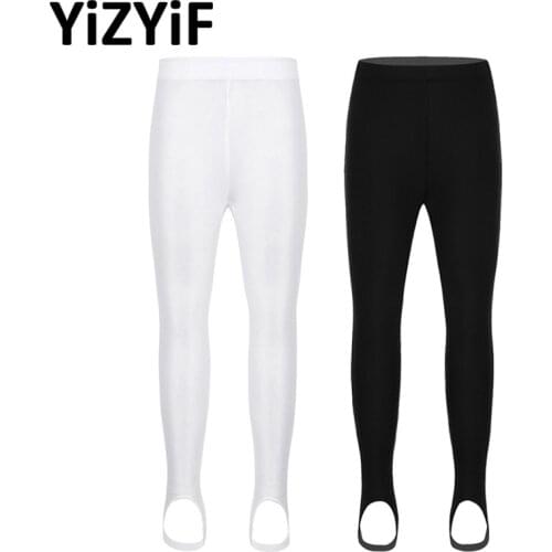 YiZYiF Kids Girls Ballet Tights Pants Stirrup Pantyhose Stockings Children Dance Yoga Gymnastics Leotard Pants for Performance
