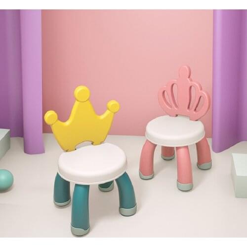 Sillon Niños Childrens Stools Plastic Reinforced Infant Nursery Baby Cartoon Dining Chair Seats Non-Slip Household Small Bench