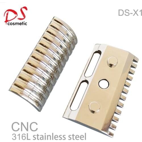 Dscosmetic X1 Stainless steel open comb double edge safety razor head