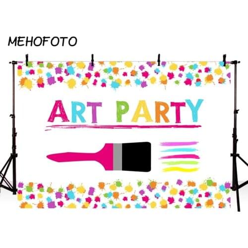 MEHOFOTO Art Painting Party Backdrop Little Artist Parties Paint Splatter Birthday Decoration Photography Background Photo Booth