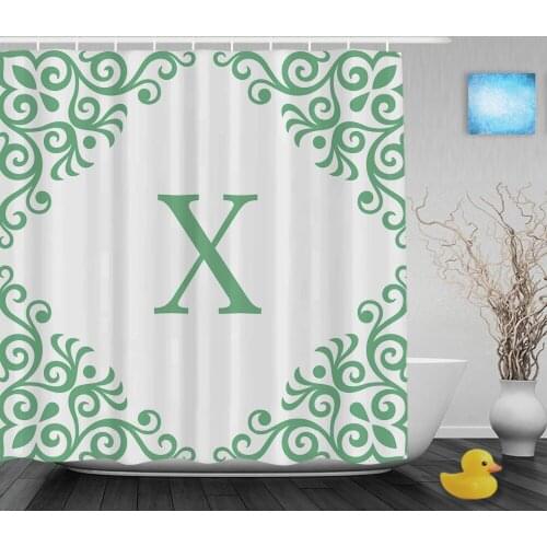 Personalized Vintage Look Decor Shower Curtain Custom Monogram Bathroom Shower Curtains Polyester Fabric With Hooks