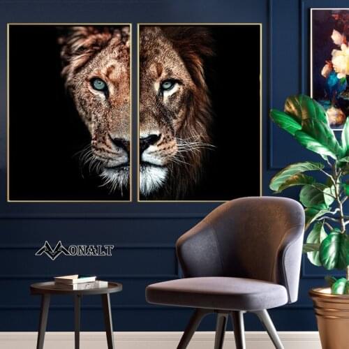 Canvas Painting Big Wall Art HD Lion Poster Nordic Modular Print Picture Living Room Hoom Decor Modern art Paintings and Prints