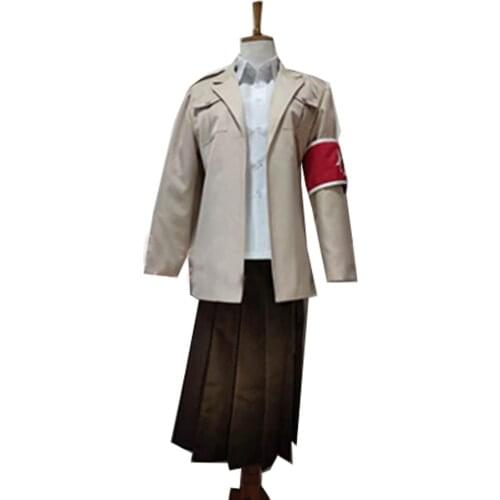 2021 Attack on Titan Eldian Warrior Unit Pieck Cosplay Costume Eldian Cosplay Dress Overcoat+Top+Skirt+Badge