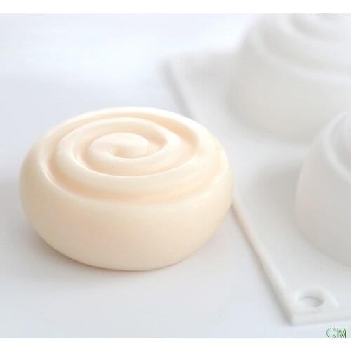 Round Whirlpool Silicone Soap Mold 6 Cavities Mousse Cake Mould Handmade Soap Molds DIY Craft Mould