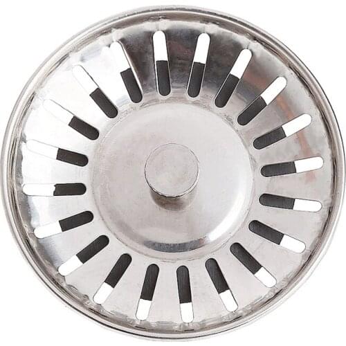 Kitchen Stainless Steel Basin Drain Dopant Sink Strainer Basket Waste Filter