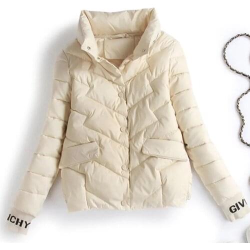 2021 New Autumn And Winter Women Jacket Black Beige Short Coat Student Clothing Slim Thick