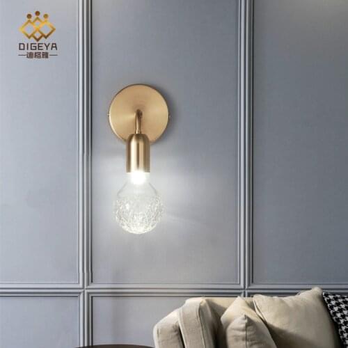 Nordic lamps creative living room bedroom bedside lamp corridor wall lamp modern simple creative glass wall lamp