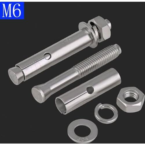 M6 50mm - 100mm Concrete Sleeve Anchors Hex Head Nut & Washer 304 Stainless Steel A2