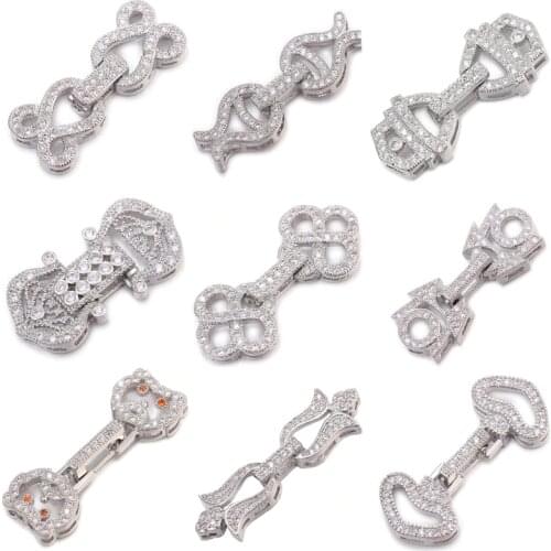 Juya DIY Copper Connector Fastener Clasps Accessories For Women Natural Stones Pearls Bracelet Necklace Making Material Supplies