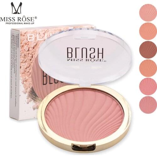 MISS ROSE Six-Color Matte Blush Rouge Nude Makeup Powder Wholesale Lasting Natural Brighten Skin Color Cosmetic Gift for Girl