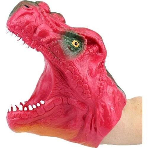 Soft Dinosaur Hand Puppet Animal Tyrannosaurus Rex Head Hand Puppet Figure Gloves Toys For Children Adult Tricky Gifts