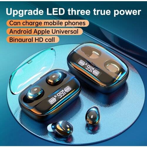 TWS Bluetooth 5.0 Bluetooth Headset Digital Display Earphone Mini Earbuds Hifi 9D Stereo Sport Earphone With Noise Reduction Mic