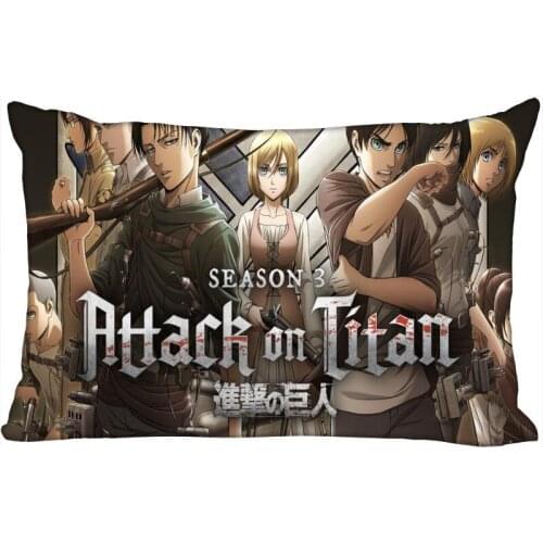 Attack on Titan Hot Sale Rectangle Pillowcases (Two-Sides) Zipper Custom Pillow Cover Wedding Decorative Custom Your Image Gift