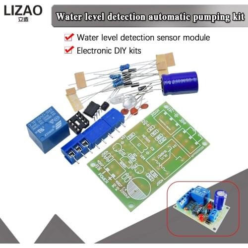 NE555 Water Level Switch Controller Kit Water Level Sensor Automatic Pumping Module DIY Student Electronic Principles Training