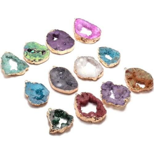Natural Semi Precious Stone Pendant Irregular Agates For Jewelry Making DIY Necklace Bracelets Package Sale 30-35mm