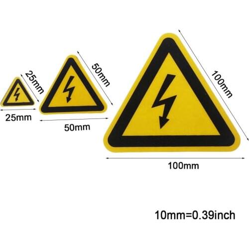 Warning Sticker Adhesive Labels Electrical Shock Hazard Danger Notice Safety 25mm 50mm 100cm PVC Waterproof