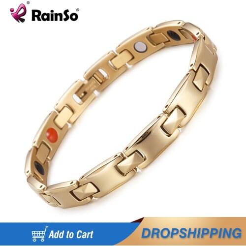 Rainso 2020 Health Energy 4 IN 1 Bracelet Bangle with Arthritis Healthy Magnetic Chain Bracelet for Women Power Therapy Magnets