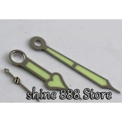 Silver rim green luminous gun Hands fit Pilot style 6497 6498 movement watch