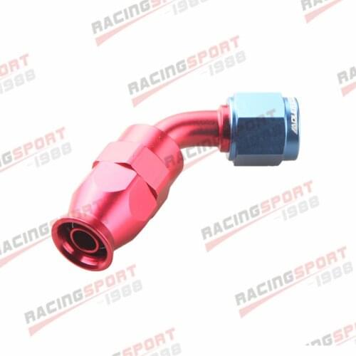 Swivel Reusable PTFE Hose End Fitting AN6 6AN AN-6 60 Degree Red/Blue