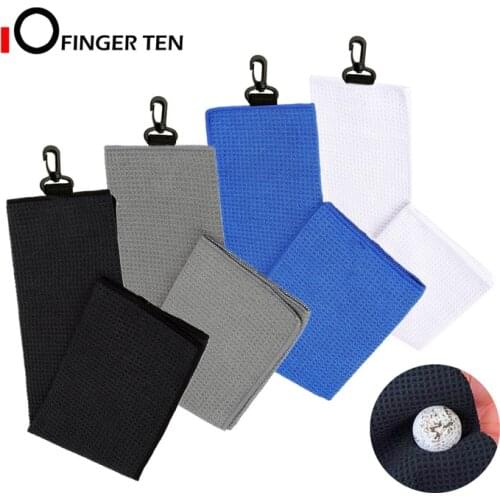 Tri-fold Golf Waffle Microfiber Golf Towels with Hook for Golf Bags Clip 24x16 inch Cleaning Towel Clubs Balls Cleaner Men Women