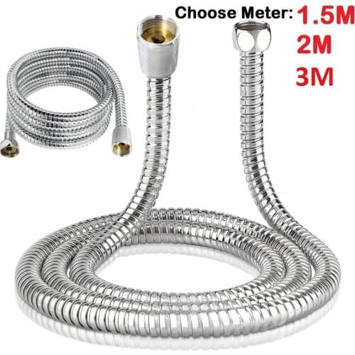 Stainless steel pipe Chrome steel flexible bath shower head hose pipe washers bathroom hardware kitchen water pump tubing stove