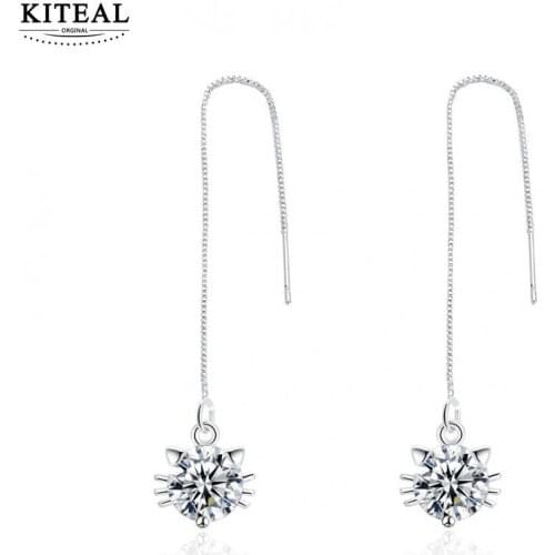 KITEAL Hot 2017 silver plated Clear Perfume women earrings merry Christmas gift pendientes to us bear summer jewelry