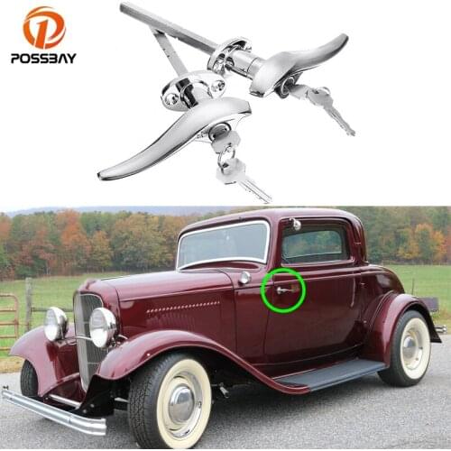1 Pair Car Outside Door Steel Locking Handles for Ford Model 40 18 Window Coupes Passenger 1932 1933 1934 Auto Exterior Parts