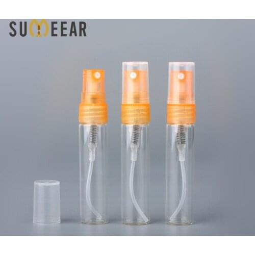 100Pcs/Lot 5ml Sample Spray Bottle Parfum Travel Spray Bottle Perfume Portable Empty Cosmetic Case With Plastic Pump for Gift