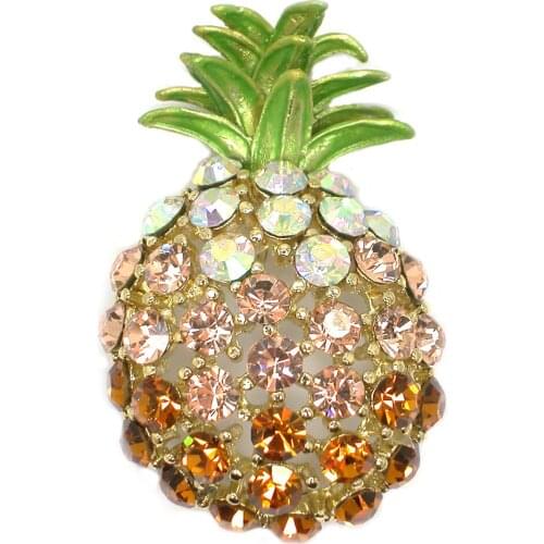 12pcs/lot Wholesale Fashion Brooch Rhinestone pineapple Pin brooches Accessories Mens woman gift C102225