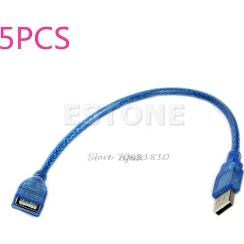 5Pcs/lot Short USB 2.0 A-A Male to Female Extension Date Adapter Cable Cord