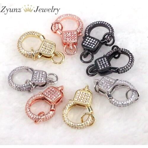 5PCS, Luxury Zircon Lobster Clasps Docorative Clasps For DIY Necklace Bracelet Jewelry Making Accessories Supplies