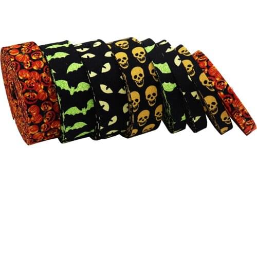 5 yards Halloween pattern embossed strips headband webbing handmade bow hair accessories hairpin material small accessories
