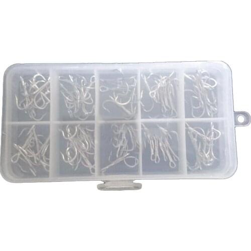 50Pcs Type 2/4/6/8/10 Sharpened Fishing Treble Hook Tackle Tool with Plastic Box Outdoor for Fishing Tool Accessories equipment