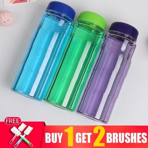 500ml Kitchen Running Camping Hiking Plastic Water Bottle Drinkware Transparent Resistant Leakproof Outdoor Sport Tour Bottles