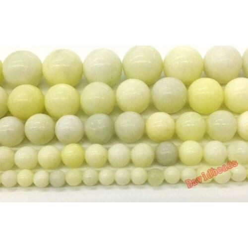 Natural Stone Beads Elephant white jades Round Beads For Jewelry Making 4 6 8 10 12mm Beaded Bracelet