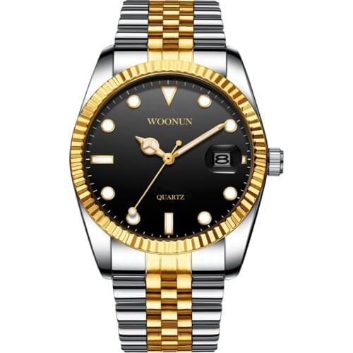 2021 Fashion Business Men Watches Luminous Dial Full Steel Quartz Wristwatches Gold Mens Watches reloj hombre relogio masculino