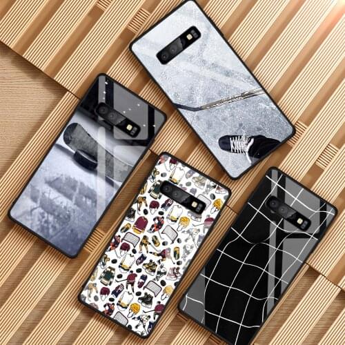 Hockey Tempered Glass Phone Case For Samsung Galaxy S8 S9 S10 S20 PLUS J6 J8 2018 NOTE 8 9 10 Cover Shell