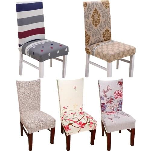 1pc Spandex Elastic Flower Printing Chair protective Slipcover Anti-dirty Stretch Dining Chair Seat Cover Case for Banquet Party