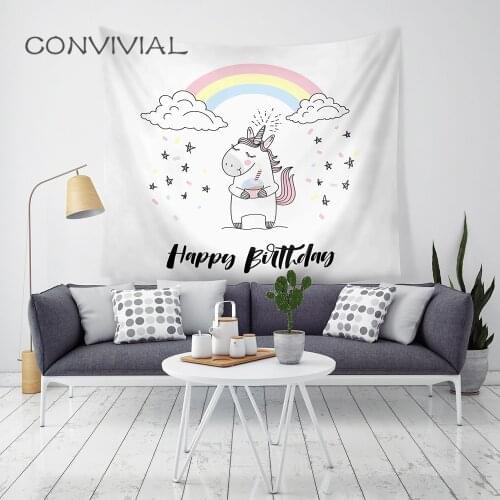 Unicorn Wall Tapestry Home Decorations Tapisserie Wall Hanging Dorm Living Room Bedroom Decor Rectangle Hippie Tapestries