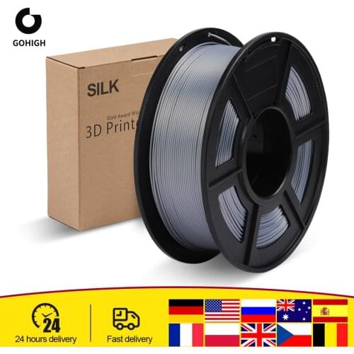 GOHIGH SILK PLA Filament 1.75mm 1KG Smooth 3D Printer Filament Silky Shine 3D Printing Materials Shiny Metallic Consumables