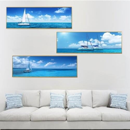 Canvas Painting Picture Sea View Sailboat Wall Picture Seascape Art Print Canvas Posters Picture Wall Art Painting Home Décor