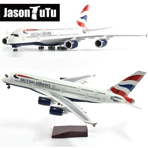 1/160 Scale Aircraft BRITISH Airline Airplane Model Airbus A380 Boeing b747 W Light and Wheel Diecast Plastic Resin Planes