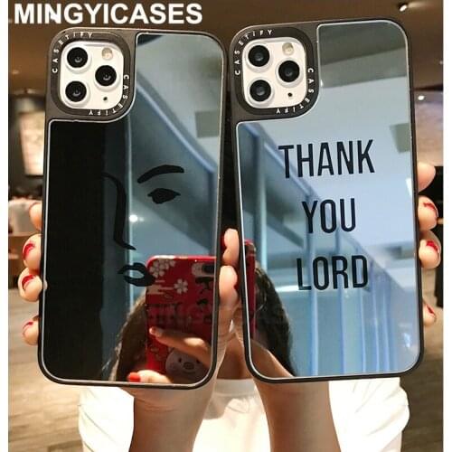Fashion Face Letters Patterned Cases for Iphone Xs Max Xr X 7 8 6 6S Plus 11 Pro Max Case E-plated Mirror Hard PC Phone Case
