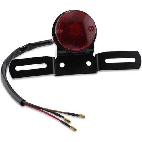 Motorcycle Motor Motorbike RED Brake Tail Rear Light Bulb License Plate For Harley Bobber Chopper Biker Cafe Racer 12V 10W