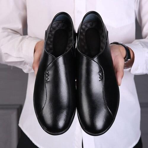 Mens shoes casual leather loafers male classics man flat driving shoes for men big size
