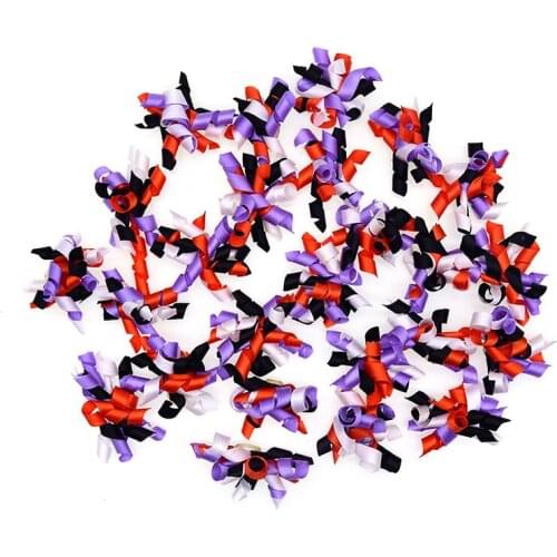Wholesale 100 Pcs Pet Dog Hair Accessories Halloween Style Puppy Dog Cat Hair Bows Rubber Bands Handmade Cute Dog Cat Hair Bows